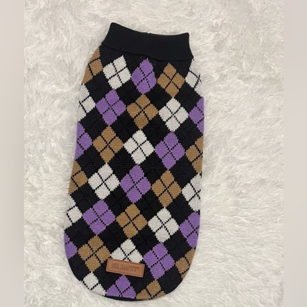 Dr. Marty argyle doggy sweater